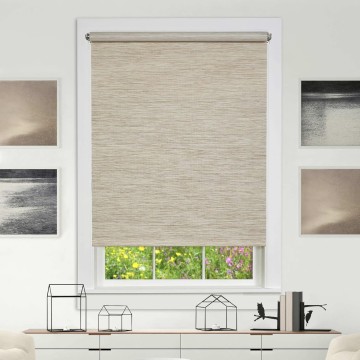 Cordless Privacy Jute Window Roller Shade - 73 Inch Width, 72 Inch Length - Natural - Light Filtering Woven Natural Fiber Horizontal Windows Blinds by Achim Home Decor