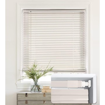 No Tools-No Drill 1" Aluminum Mini Blinds, Cordless Blinds for Windows, Light Filtering Horizontal Blinds and Shades for Window, Cream