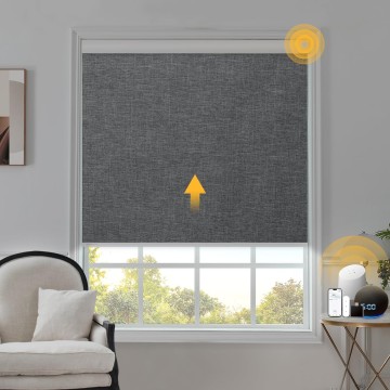 Motorized Blinds with Remote, Smart Blinds for Window, Blackout Roller Shades, Cordless Custom Automatic Shades, Electric Blinds Compatible with Alexa & Google Assistant, Gray