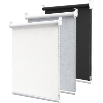 100% Blackout Blinds for Windows, Roller Shades for Indoor Windows, Thermal Insulated, UV Protection Fabric. Window Shades for Home, Bedroom, Living Room. Easy to Install, White, 20" W X 72" H