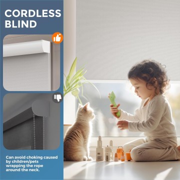 Automatic Roller Shades Motorized Blinds Work with Alexa Electric Blackout Window Shades(White35 W x 72" H) Cordless Blinds with Remote, Easy Installation, Perfect for Home Bedroom